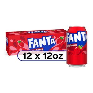 Fanta Soda Pop Strawberry Flavored In Can - 12-12 Fl. Oz.