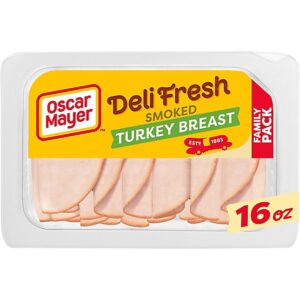 Oscar Mayer Deli Fresh Smoked Turkey Breast Sliced Lunch Meat Family Size Tray - 16 Oz