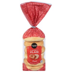 Signature SELECT Bagels Sliced Plain 6 Count - 18 Oz