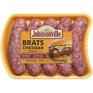 Johnsonville Brats Cheddar Bratwurst 5 Links - 19 Oz