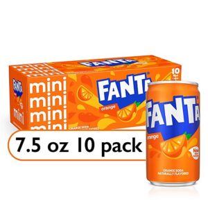 Fanta Soda Pop Orange Flavored Mini Can - 10-7.5 Fl. Oz.