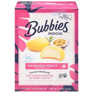 Bubbies Ice Cream Mochi Passion Fruitt - 7.5 Oz