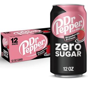 Dr Pepper Strawberries And Cream Zero Sugar Soda In Can - 12-12 Fl. Oz.