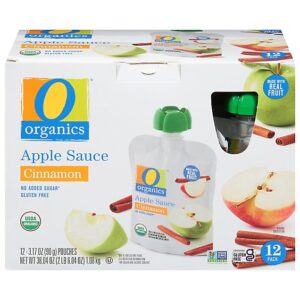 O Organics Cinnamon Apple Sauce Pouches 12 Count - 3.17 Oz
