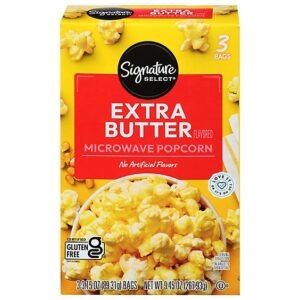 Signature Select Popcorn Microwave Extra Butter 3-3.15 Oz - 3-3.15 OZ