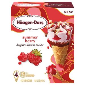 Haagen Dazs Summer Berry Belgian Waffle Cones 4ct, 14.88fz - 14.88 FZ
