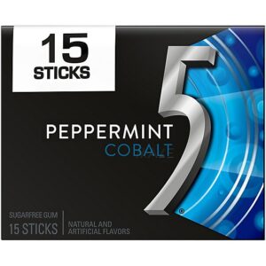 5 Gum Peppermint Cobalt Sugar Free Chewing Gum - 15 Count