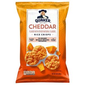 Quaker Popped Rice Crisps Gluten Free Cheddar Cheese - 3.03 Oz