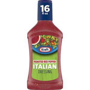 Kraft Roasted Red Pepper Italian Salad Dressing Bottle - 16 Fl. Oz.