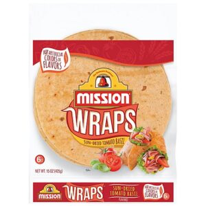 Mission Wraps Sundried Tomato Basil Flour - 6 Count