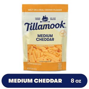 Tillamook Farmstyle Thick Cut Medium Cheddar Shredded Cheese - 8 Oz