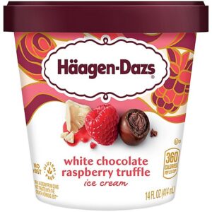 Haagen-Dazs White Chocolate Raspberry Truffle Ice Cream - 14 Oz