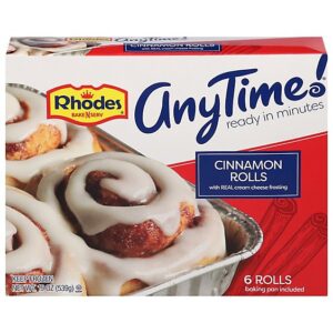 Rhodes Anytime! Cinnamon Rolls With Cream Cheese Frosting 6 Count - 19 Oz