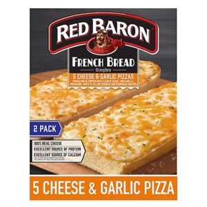 Red Baron Pizza French Bread Singles Five Cheese & Garlic 2 Count - 8.8 Oz