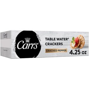 Carrs Table Water Crackers Cracked Pepper Baked Snack Crackers - 4.5 Oz