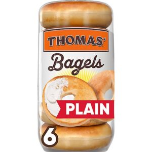 Thomas' Plain Bagels Pre-Sliced 6 Bagels - 20 Oz