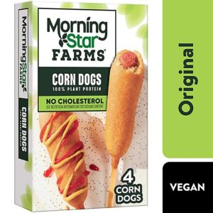 MorningStar Farms Corn Dogs Original Vegan Plant Based Protein 4 Count - 10 Oz