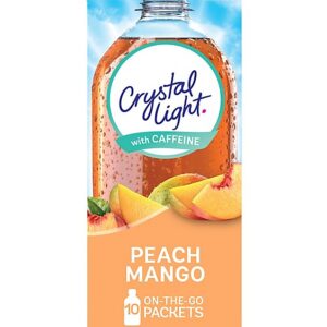 Crystal Light Peach Mango Powdered Caffeinated Drink Mix On the Go Packets - 10 Count
