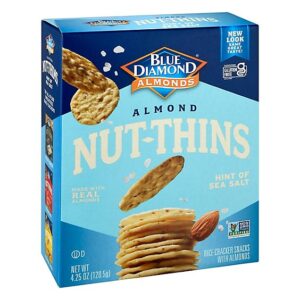 Blue Diamond Nut Thins Cracker Snacks Almond Nut & Rice Hint of Sea Salt - 4.25 Oz