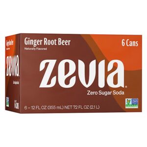 Zevia Zero Sugar Ginger Root Beer Soda - 6-12 Fl. Oz.