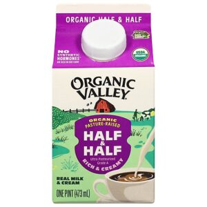 Organic Valley Half & Half Organic Ultra Pasteurized Pint - 16 Fl. Oz.