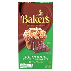 Baker's German's Sweet Chocolate Premium Baking Bar with 48% Cacao Box - 4 Oz