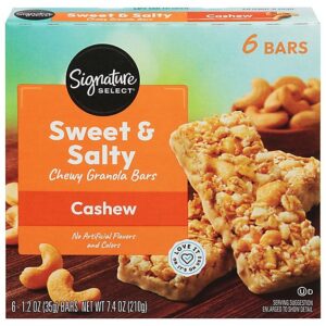Signature SELECT Granola Bars Chewy Sweet N Salty Cashew - 6-1.24 Oz