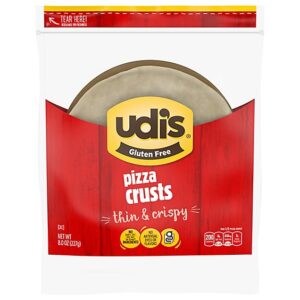 Udis Pizza Crusts Gluten Free Thin & Crispy - 8 Oz