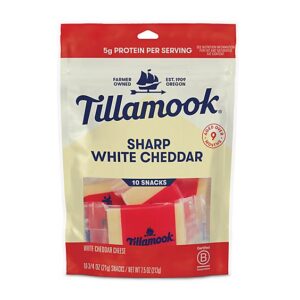 Tillamook Sharp White Cheddar Snack Portions Cheese 10 Count - 7.5 Oz