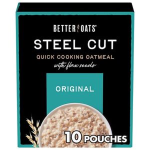 Better Oats Oat Revolution! Oatmeal Instant with Flax Steel Cut Classic - 10 Count