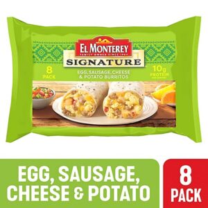 El Monterey Signature Egg Sausage Cheese & Potato Burritos - 8 Count