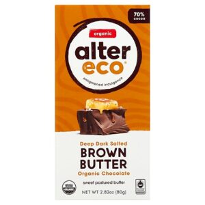 Alter Eco Chocolate Organic Dark Salted Brown Butter 70% Cocoa - 2.82 Oz