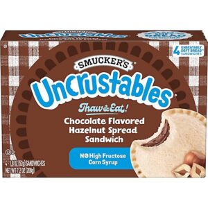 Smuckers Uncrustables Sandwich Chocolate Flavored Hazelnut Spread 4 Count - 7.2 Oz