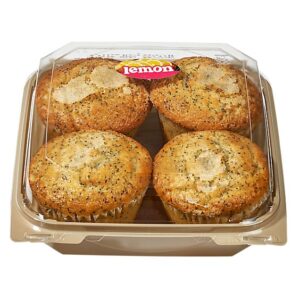 Bakery Lemon Poppy Seed Muffins 4 Count - Each