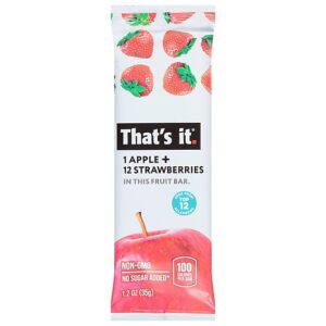 Thats it. Fruit Bar 1 Apple + 12 Strawberry No Added Sugar Wrapper - 1.2 Oz