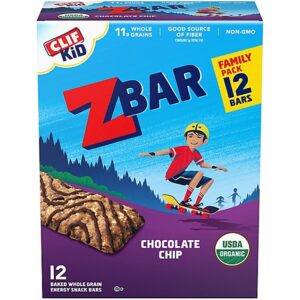 CLIF Kid Zbar Chocolate Chip Organic Snack Bars - 12 Count