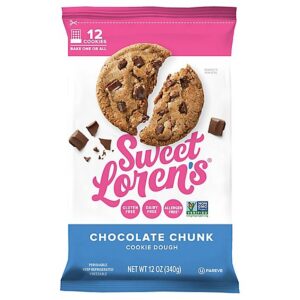 Sweet Lorens Cookie Dough Place & Bake Gluten Free Chocolate Chunk Wrapper - 12 Oz