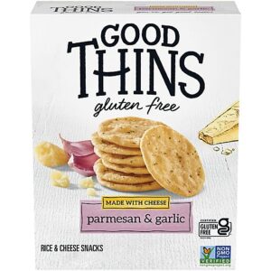 Good Thins Parmesan & Garlic Rice & Cheese Snacks Gluten Free Crackers - 3.5 Oz