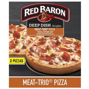 Red Baron Pizza Deep Dish Singles Meat Trio 2 Count - 11.2 Oz
