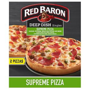Red Baron Pizza Deep Dish Singles Supreme 2 Count - 11.5 Oz
