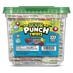 Sour Punch Twists Individual Wrapped Candy Assorted Jar - 2.59 Lb