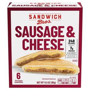 Sandwich Bros Sandwiches Flatbread Pocket Sausage & Cheese -6-13.5 Oz