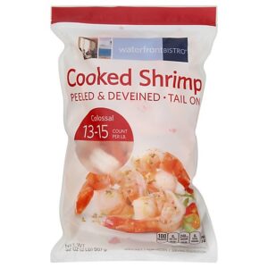 waterfront BISTRO Shrimp Cooked Peeled & Deveined Tail On Colossal 13-15 Count - 2 Lb