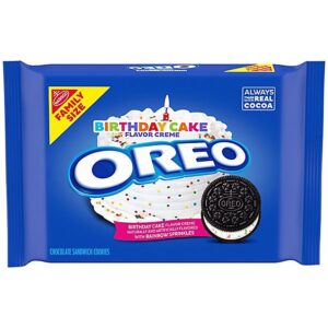 OREO Birthday Cake Chocolate Sandwich Cookies Family Size - 17 Oz