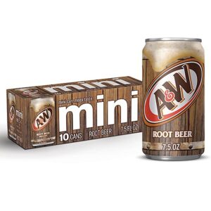 A&W Root Beer Soda Mini Cans - 10-7.5 Fl. Oz.