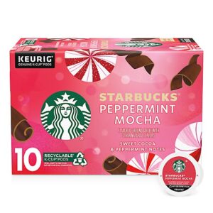Starbucks 100% Arabica Naturally Flavored Peppermint Mocha K Cup Coffee Pods Box 10 Count - Each