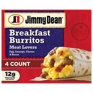 Jimmy Dean Meat Lovers Breakfast Burritos 4 Count - 17 Oz