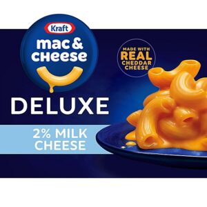 Kraft Deluxe Macaroni & Cheese Dinner with Sauce made from 2% Milk Cheese Box - 14 Oz