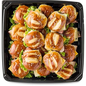 Signature SELECT 11 Inch Pretzel Slider Snack Square Tray 6 to 10 Count - Each