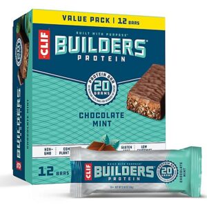 CLIF Builders Chocolate Mint Flavor Protein Bars - 12-2.4 Oz